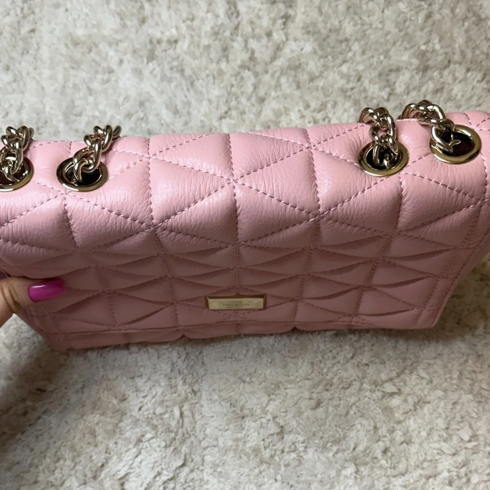 Kate Spade Blush Emelyn Emery Court Quilted Chain Shoulder Bag